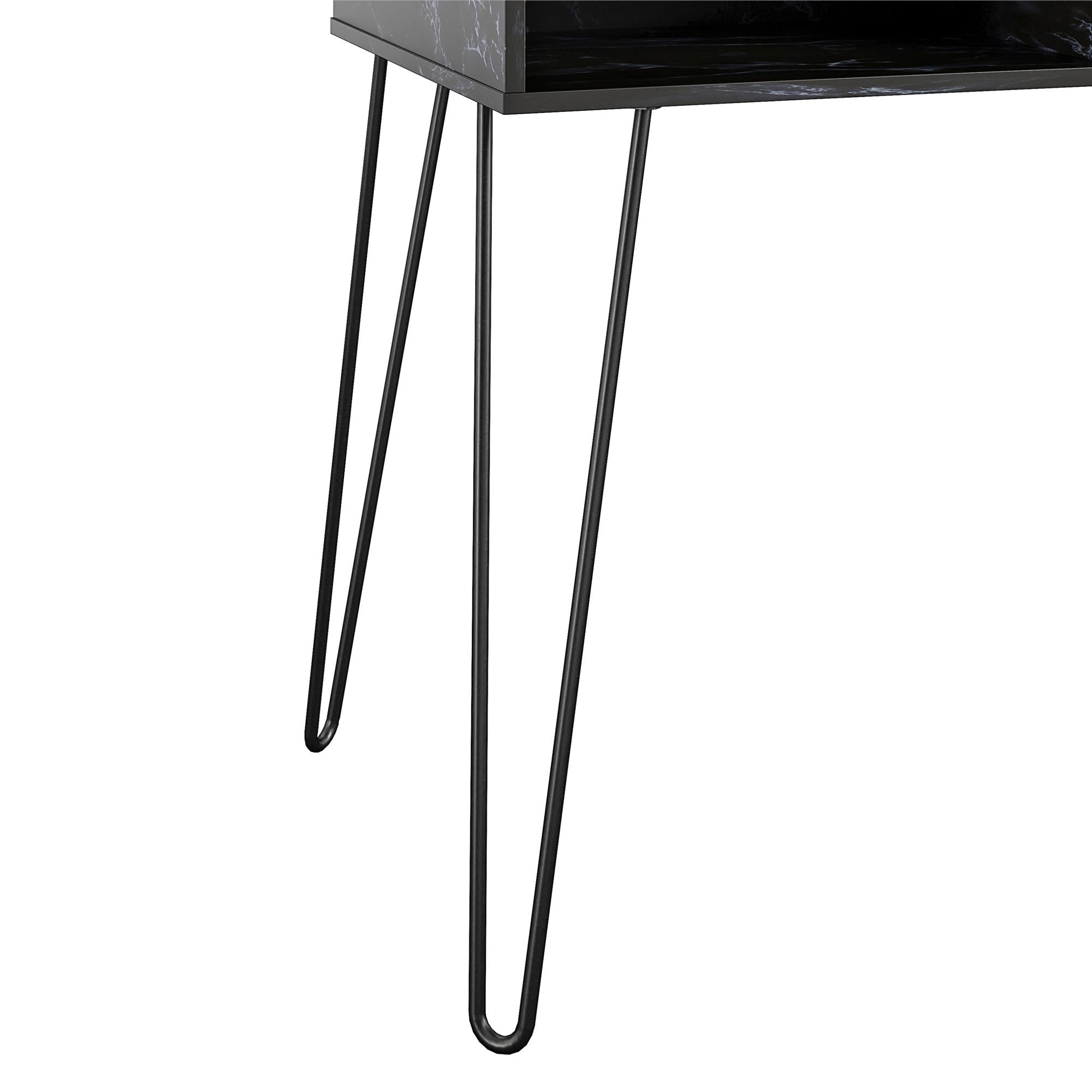 Novogratz Athena Computer Desk with Storage - Black Marble