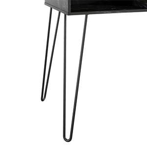 Novogratz Athena Computer Desk with Storage - Black Marble