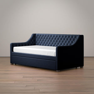 Max & Finn Ambrosia Upholstered Daybed and Trundle - Blue - Twin
