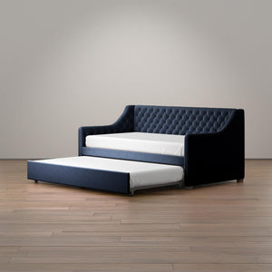 Max & Finn Ambrosia Upholstered Daybed and Trundle - Blue - Twin