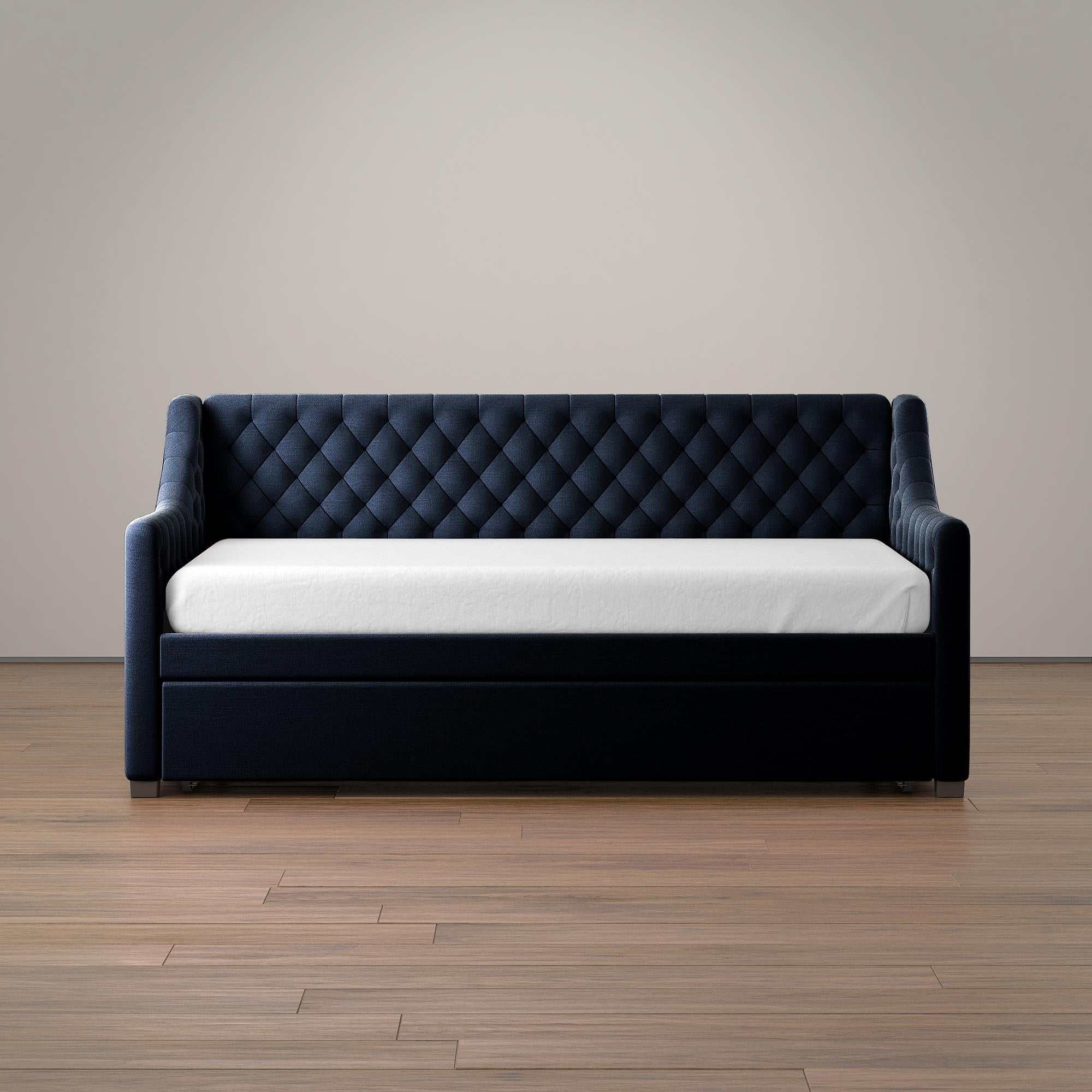 Max & Finn Ambrosia Upholstered Daybed and Trundle - Blue - Twin