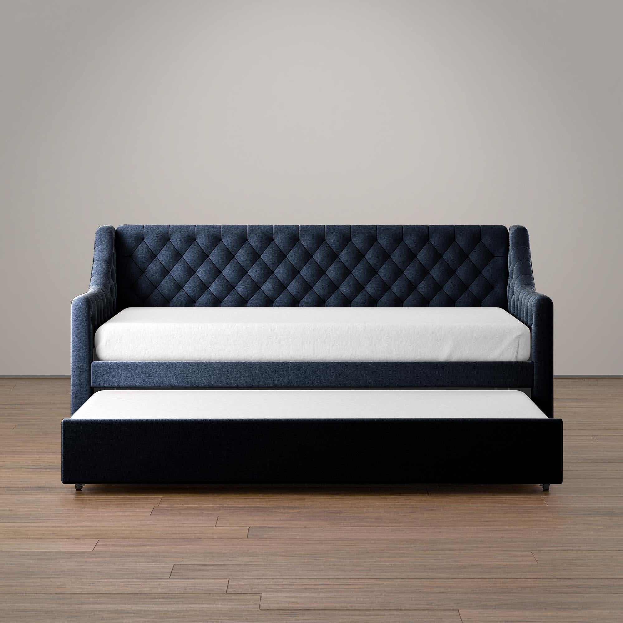Max & Finn Ambrosia Upholstered Daybed and Trundle - Blue - Twin