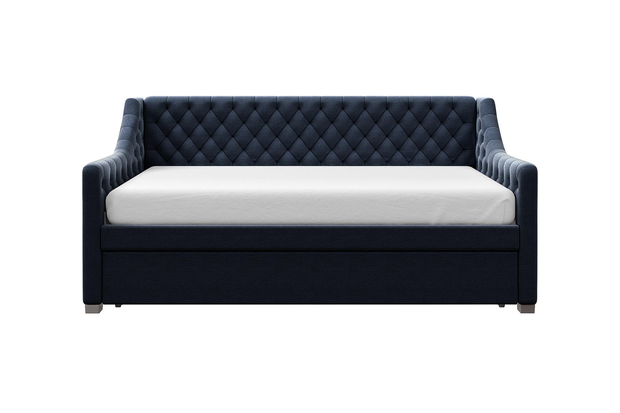 Max & Finn Ambrosia Upholstered Daybed and Trundle - Blue - Twin