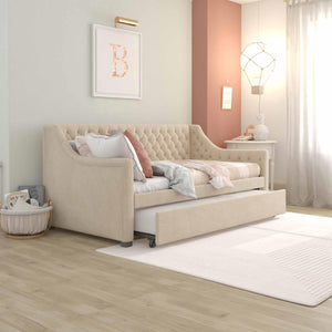 Max & Finn Ambrosia Upholstered Daybed and Trundle - Ivory - Twin