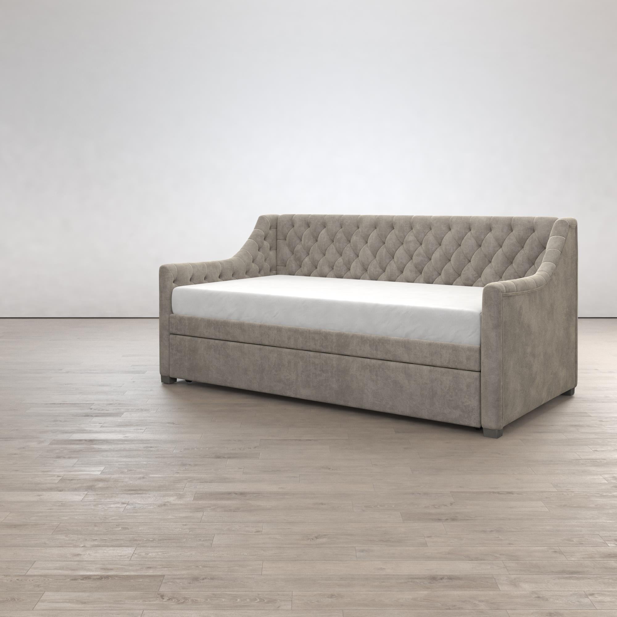 Max & Finn Ambrosia Upholstered Daybed and Trundle - Light Gray - Twin