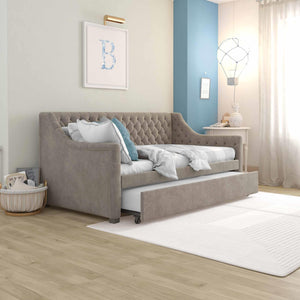 Max & Finn Ambrosia Upholstered Daybed and Trundle - Light Gray - Twin