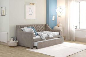 Max & Finn Ambrosia Upholstered Daybed and Trundle - Light Gray - Twin