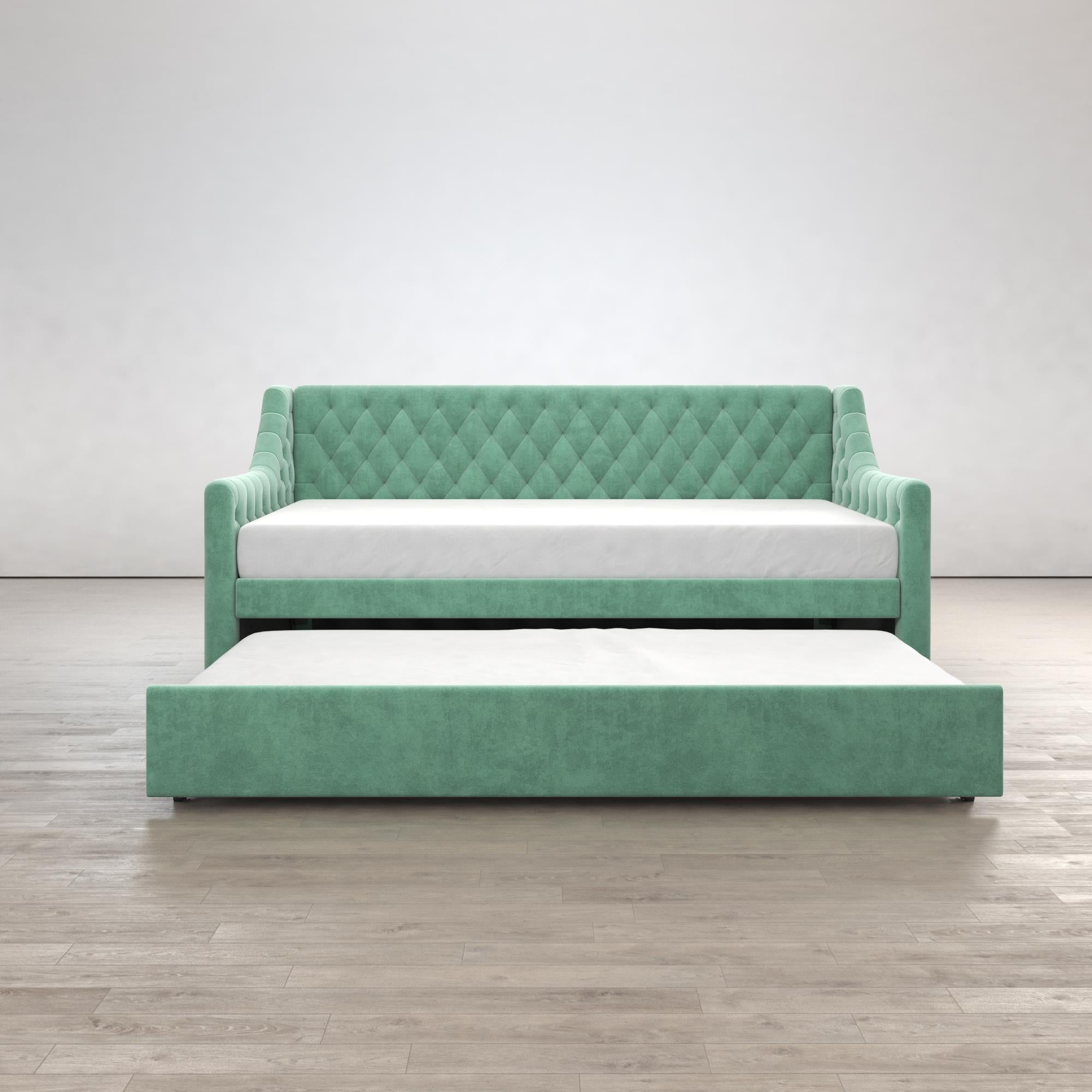 Max & Finn Ambrosia Upholstered Daybed and Trundle - Teal - Twin