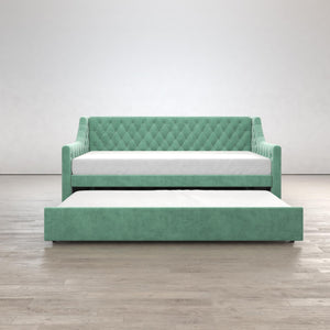 Max & Finn Ambrosia Upholstered Daybed and Trundle - Teal - Twin