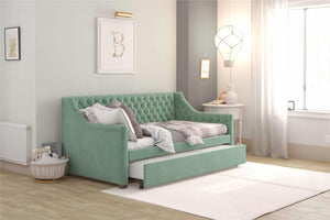 Max & Finn Ambrosia Upholstered Daybed and Trundle - Teal - Twin