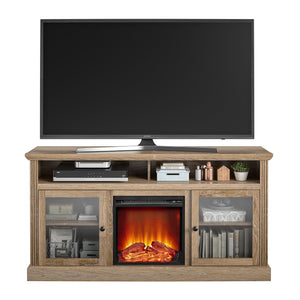 Ameriwood Home Chicago Fireplace TV Stand for TVs up to 65" - Natural