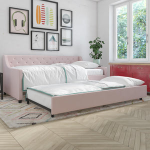 Novogratz Her Majesty Daybed and Trundle - Light Pink - Twin