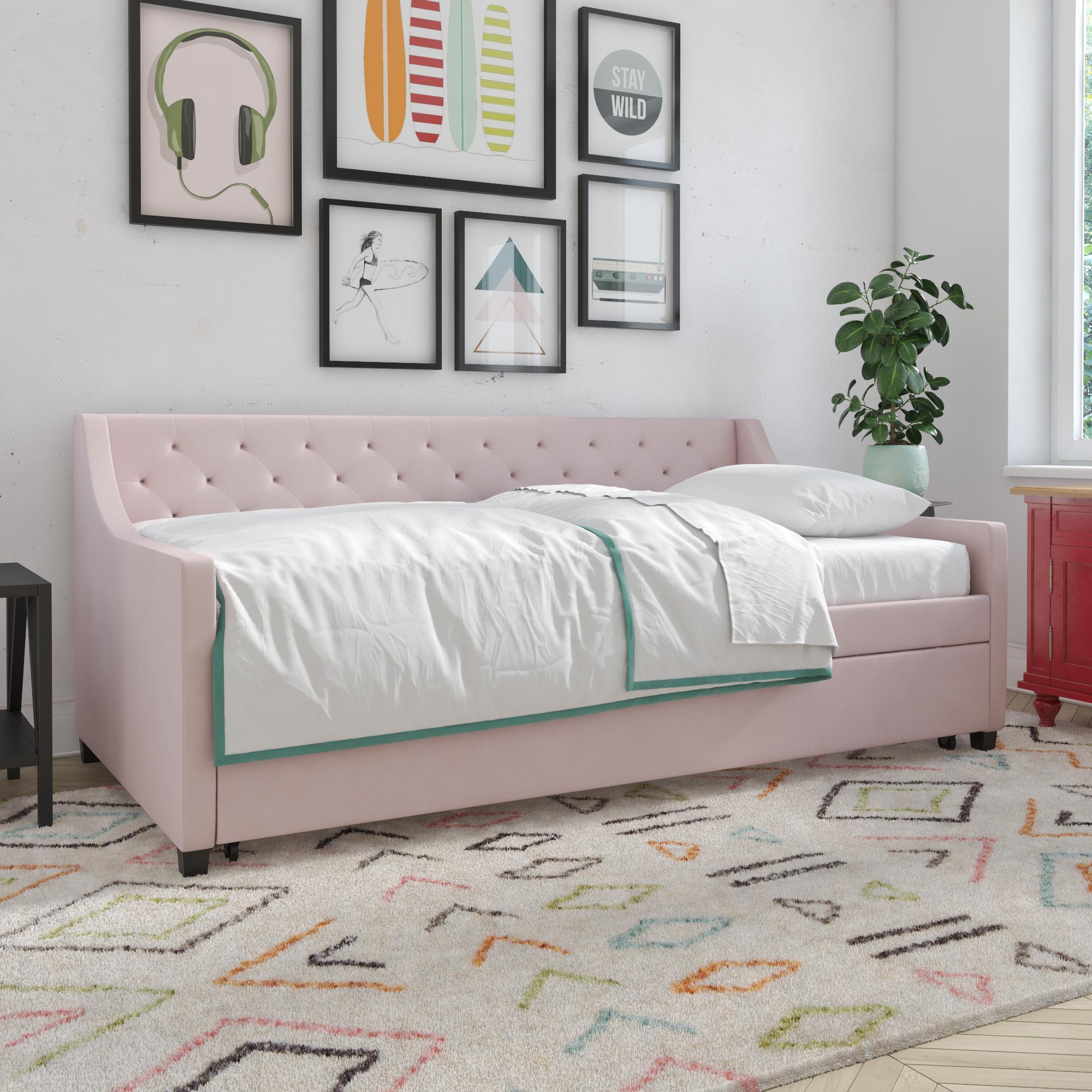 Novogratz Her Majesty Daybed and Trundle - Light Pink - Twin