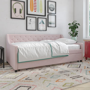 Novogratz Her Majesty Daybed and Trundle - Light Pink - Twin