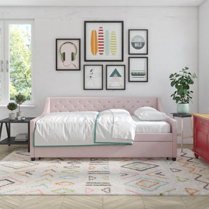 Novogratz Her Majesty Daybed and Trundle - Light Pink - Twin