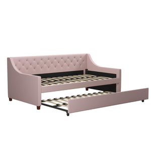 Novogratz Her Majesty Daybed and Trundle - Light Pink - Twin