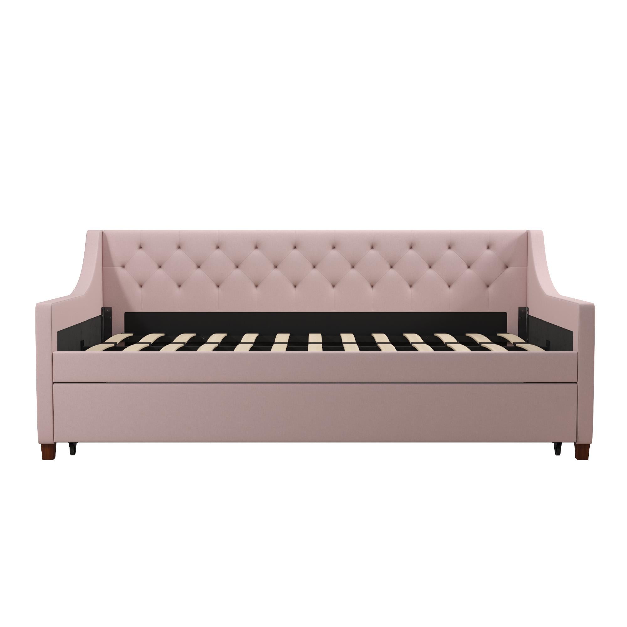 Novogratz Her Majesty Daybed and Trundle - Light Pink - Twin