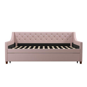 Novogratz Her Majesty Daybed and Trundle - Light Pink - Twin