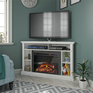 Ameriwood Home Overland Electric Corner Fireplace for TVs up to 50" - White