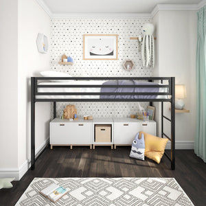 DHP Miles Kids' Low Loft Bed - Black - Twin