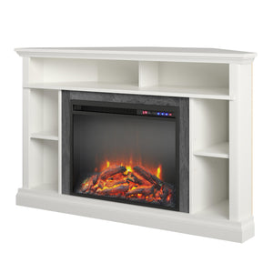 Ameriwood Home Overland Electric Corner Fireplace for TVs up to 50" - White