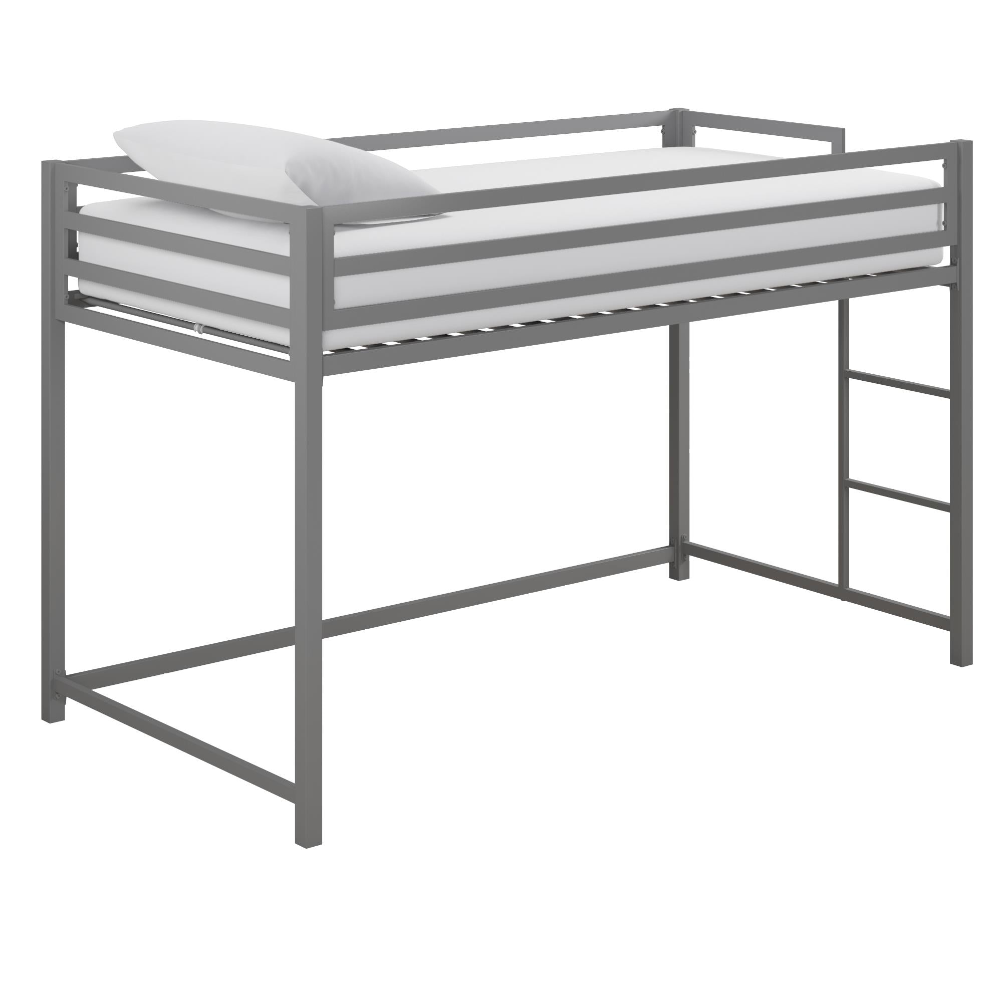DHP Miles Kids' Low Loft Bed - Silver - Twin