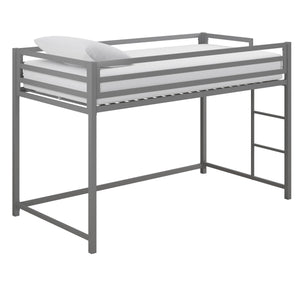 DHP Miles Kids' Low Loft Bed - Silver - Twin