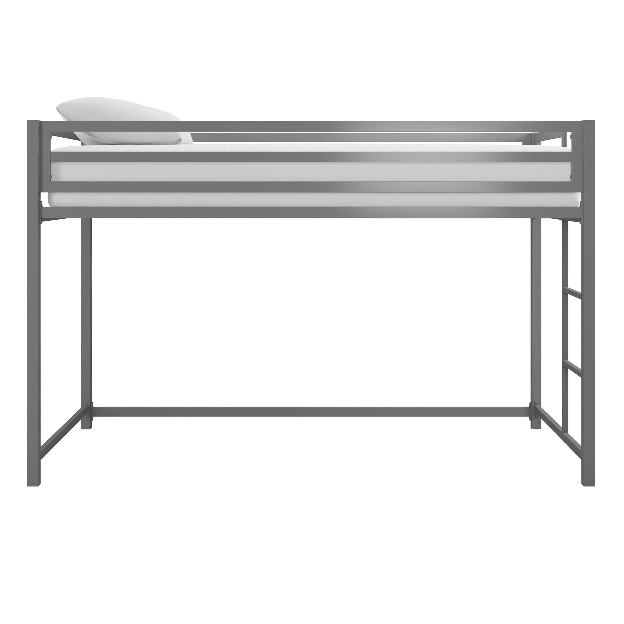 DHP Miles Kids' Low Loft Bed - Silver - Twin