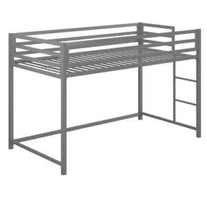 DHP Miles Kids' Low Loft Bed - Silver - Twin