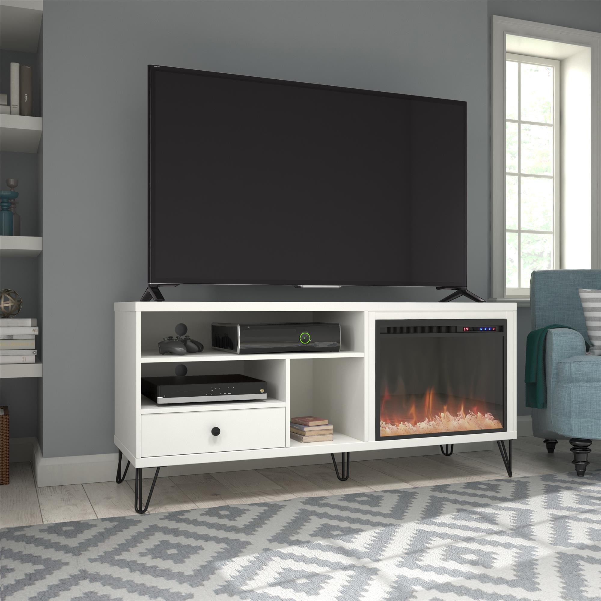 Ameriwood Home Owen Fireplace TV Stand for TVs up to 65" - White