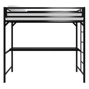 DHP Miles Kids' Loft Bed with Desk - Black - Twin