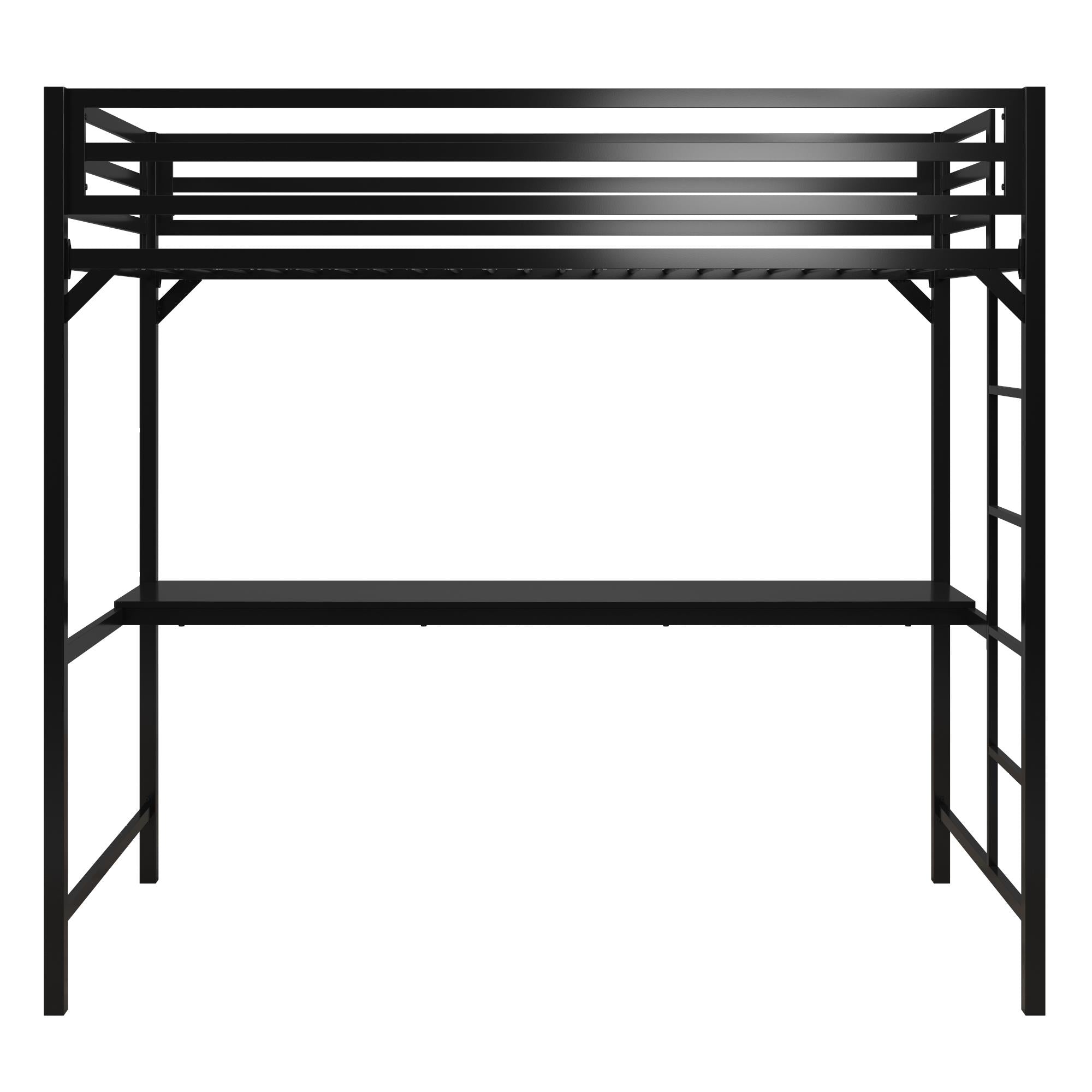 DHP Miles Kids' Loft Bed with Desk - Black - Twin