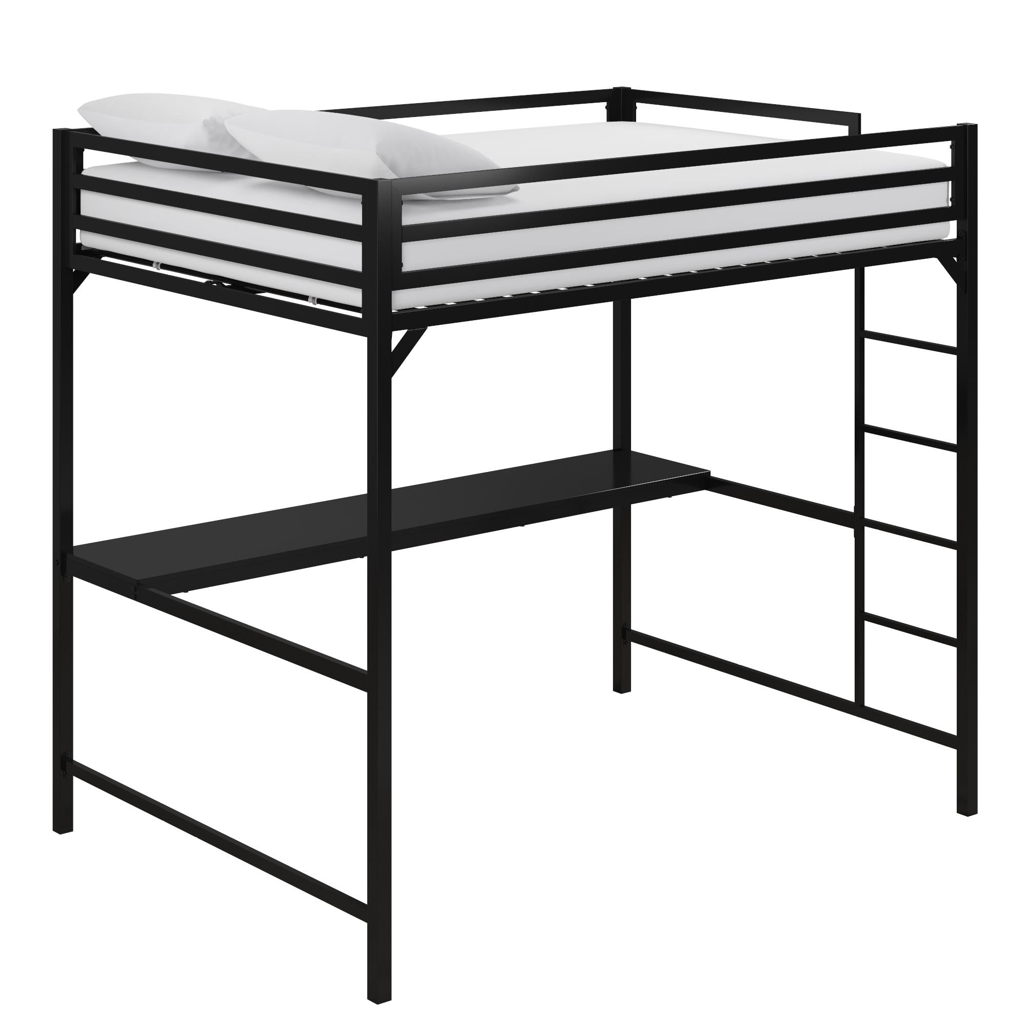 DHP Miles Kids' Loft Bed with Desk - Black - Full