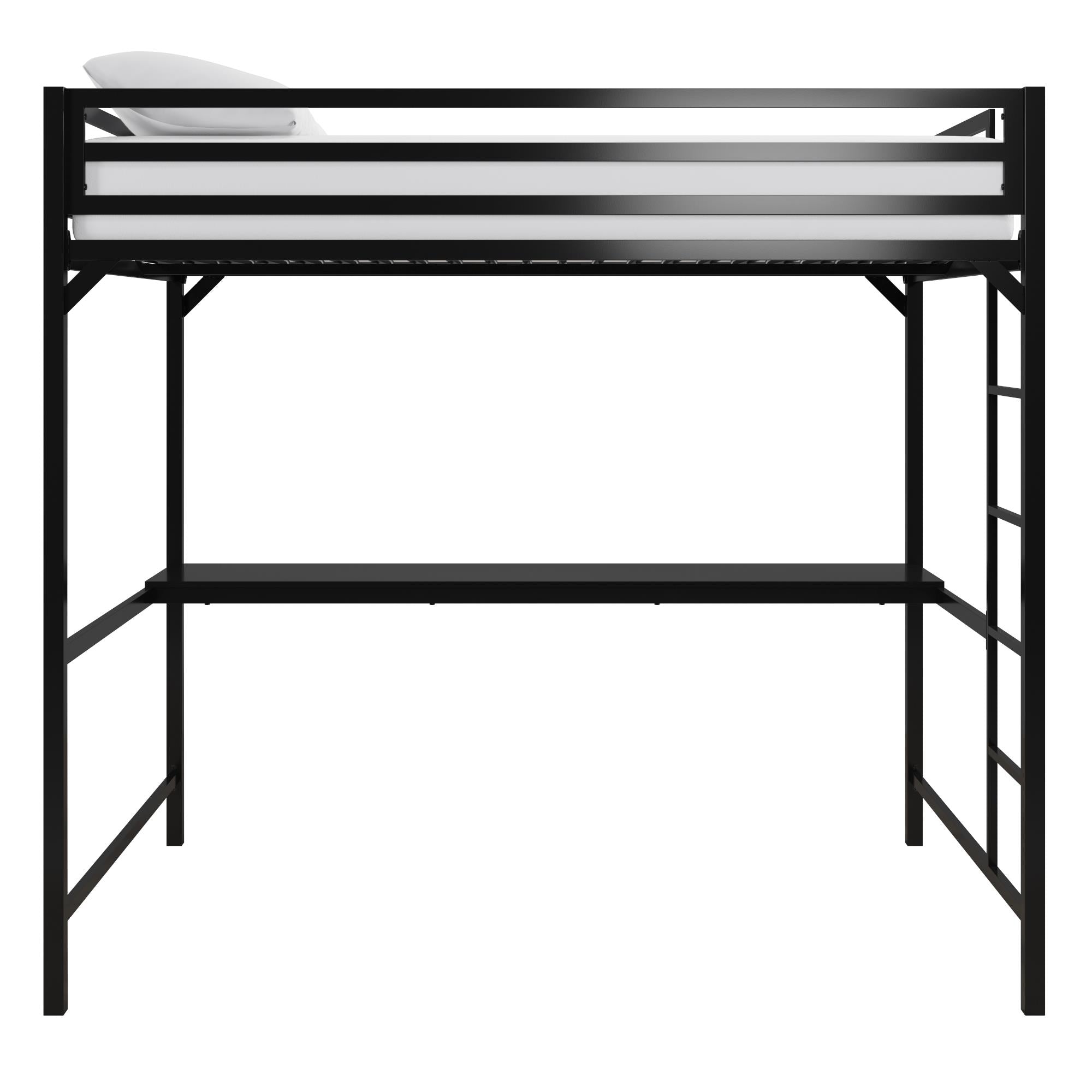 DHP Miles Kids' Loft Bed with Desk - Black - Full