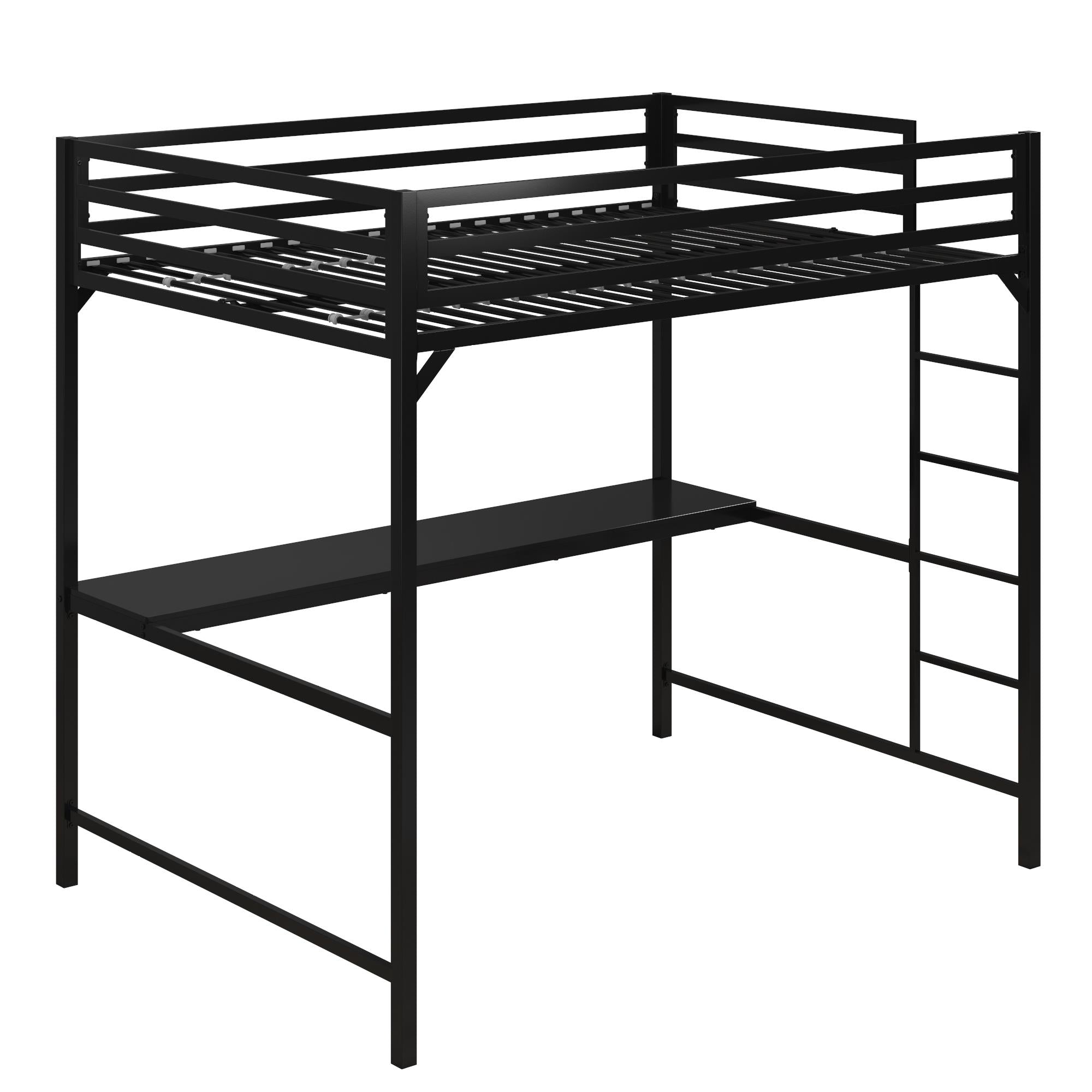 DHP Miles Kids' Loft Bed with Desk - Black - Full