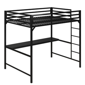 DHP Miles Kids' Loft Bed with Desk - Black - Full