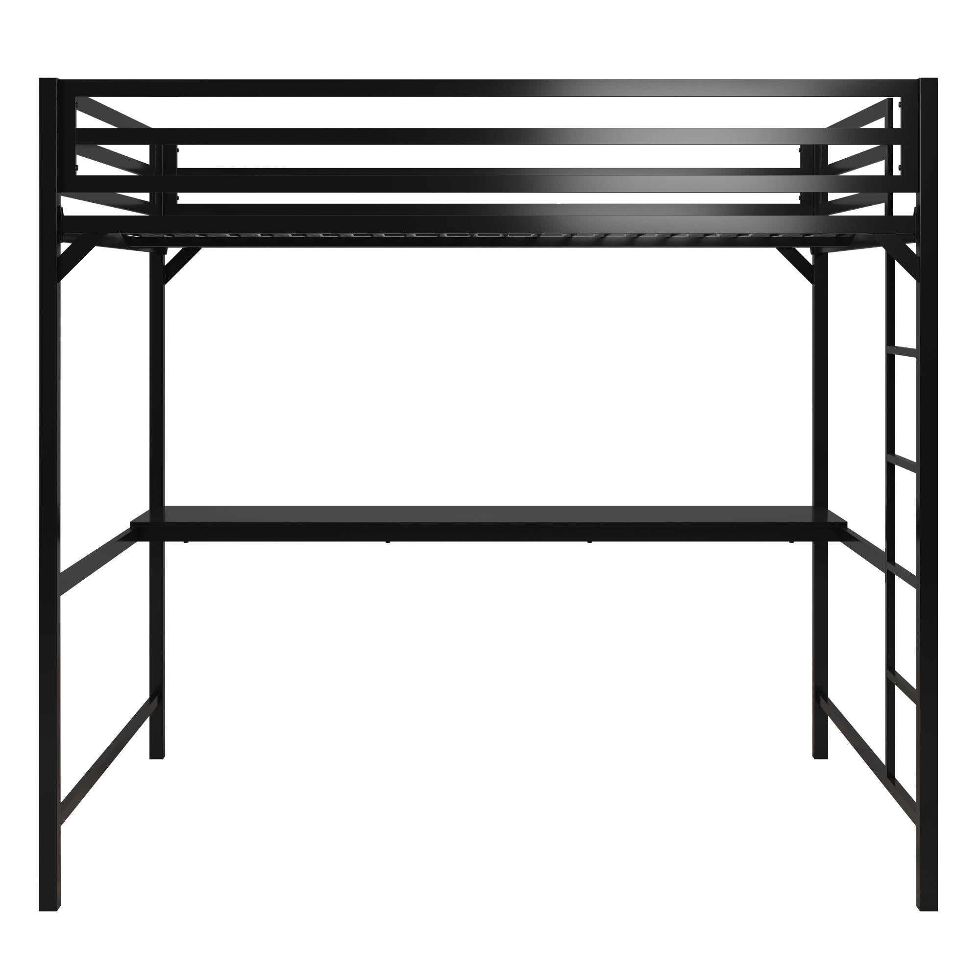 DHP Miles Kids' Loft Bed with Desk - Black - Full