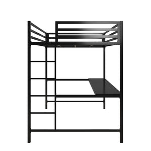 DHP Miles Kids' Loft Bed with Desk - Black - Full