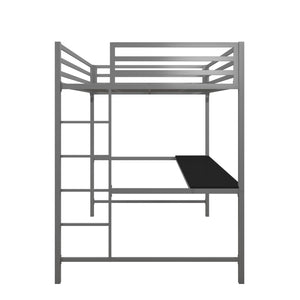 DHP Miles Kids' Loft Bed with Desk - Silver - Full