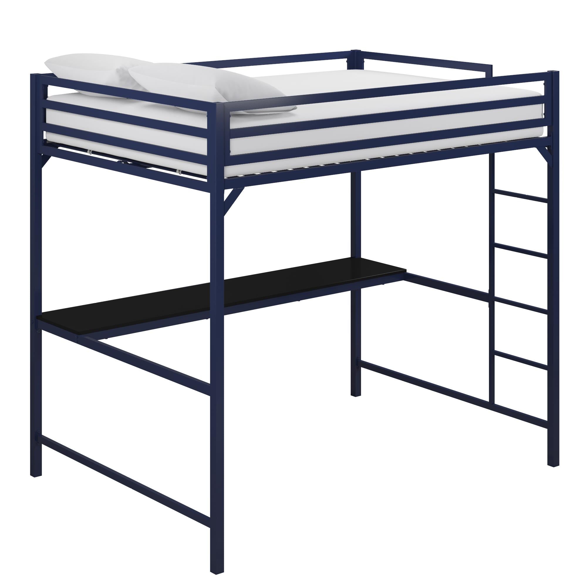 DHP Miles Kids' Loft Bed with Desk - Blue - Full
