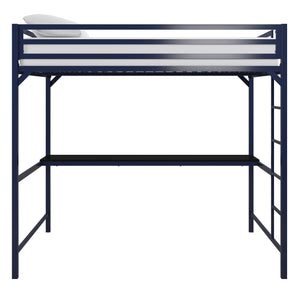 DHP Miles Kids' Loft Bed with Desk - Blue - Full