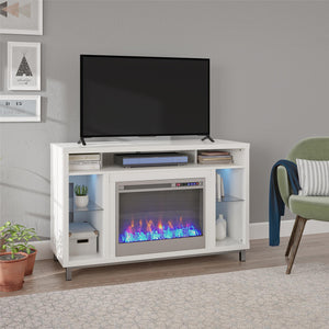 Ameriwood Home Lumina Fireplace TV Stand for TVs up to 48" - White - 46”-50”
