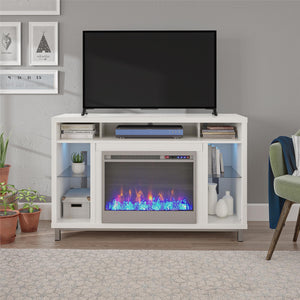 Ameriwood Home Lumina Fireplace TV Stand for TVs up to 48" - White - 46”-50”