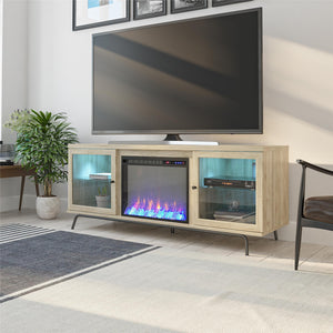 Ameriwood Home Sydney View Fireplace TV Stand for TVs up to 70" - Blonde Oak
