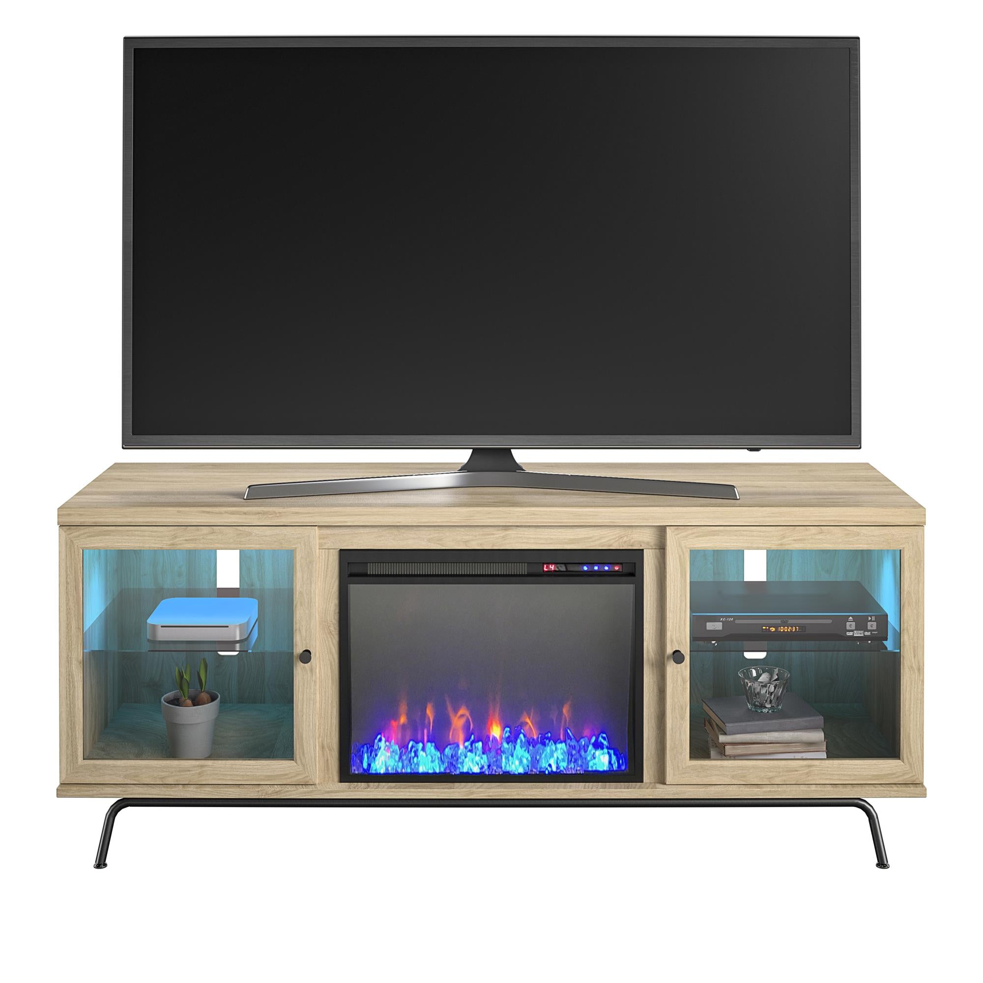 Ameriwood Home Sydney View Fireplace TV Stand for TVs up to 70" - Blonde Oak