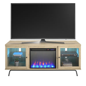 Ameriwood Home Sydney View Fireplace TV Stand for TVs up to 70" - Blonde Oak