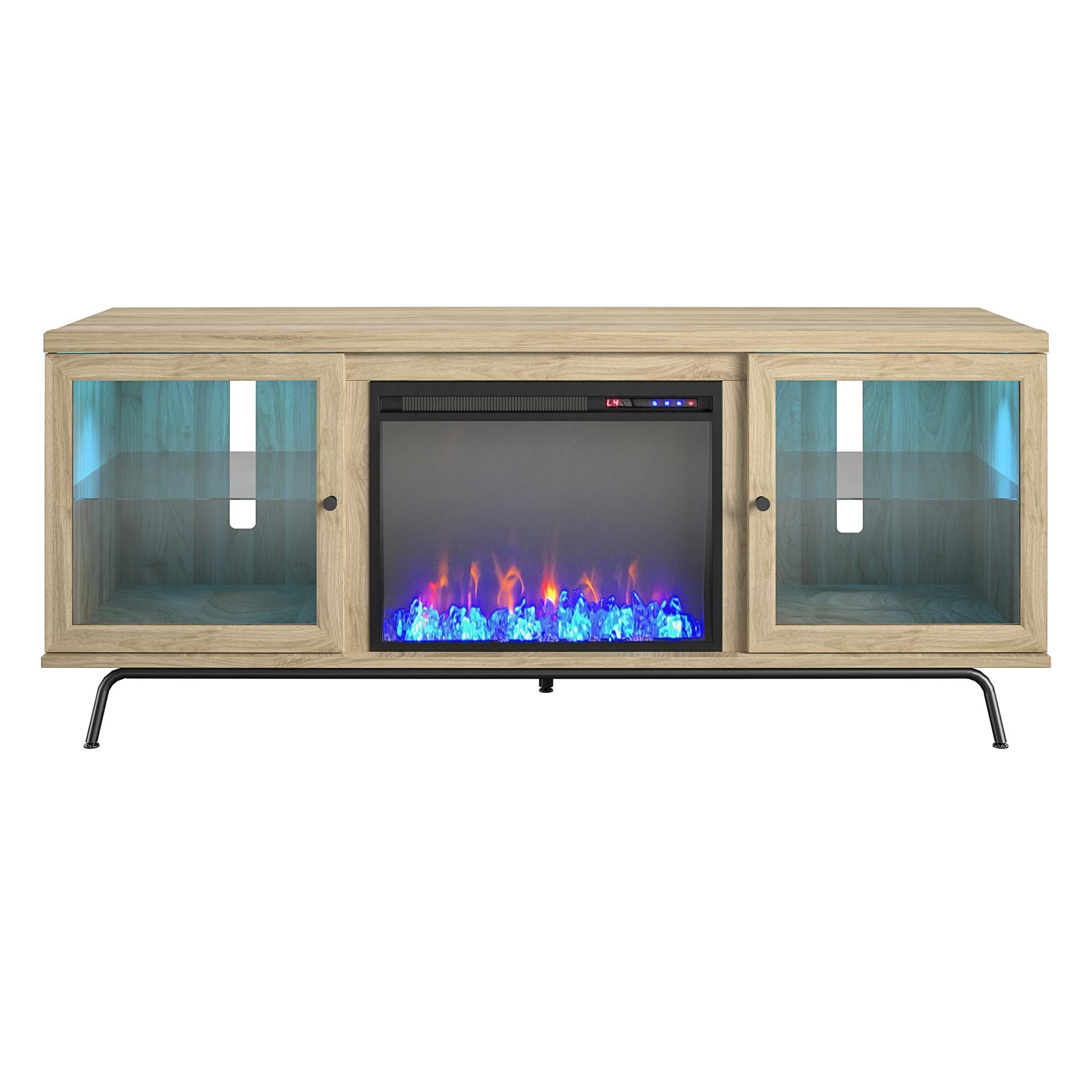 Ameriwood Home Sydney View Fireplace TV Stand for TVs up to 70" - Blonde Oak