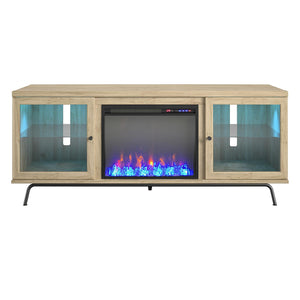 Ameriwood Home Sydney View Fireplace TV Stand for TVs up to 70" - Blonde Oak