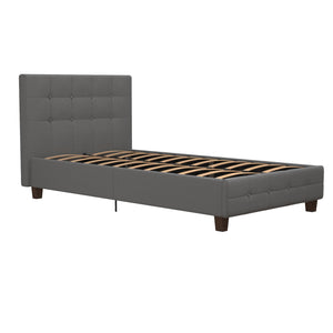 DHP Rose Upholstered Bed Frame - Gray - Twin