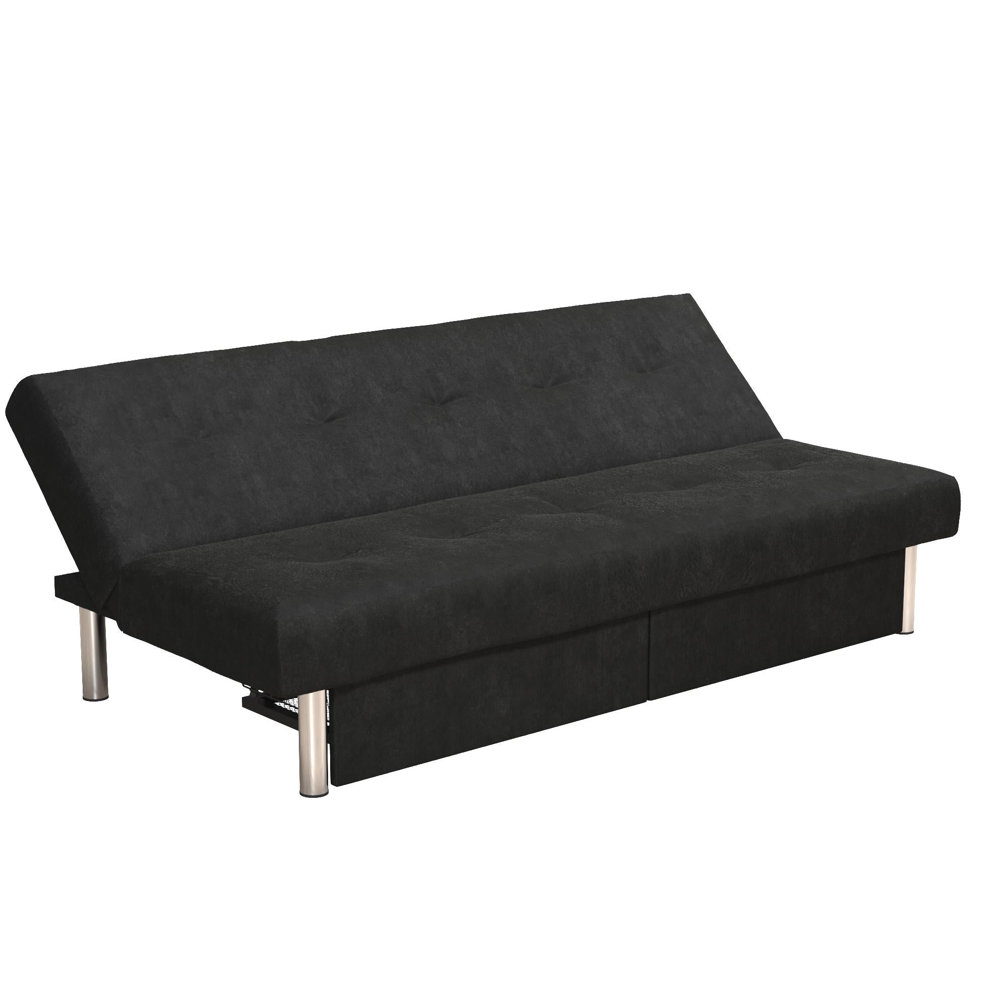 DHP Sola Futon Sofa Bed with Storage - Black